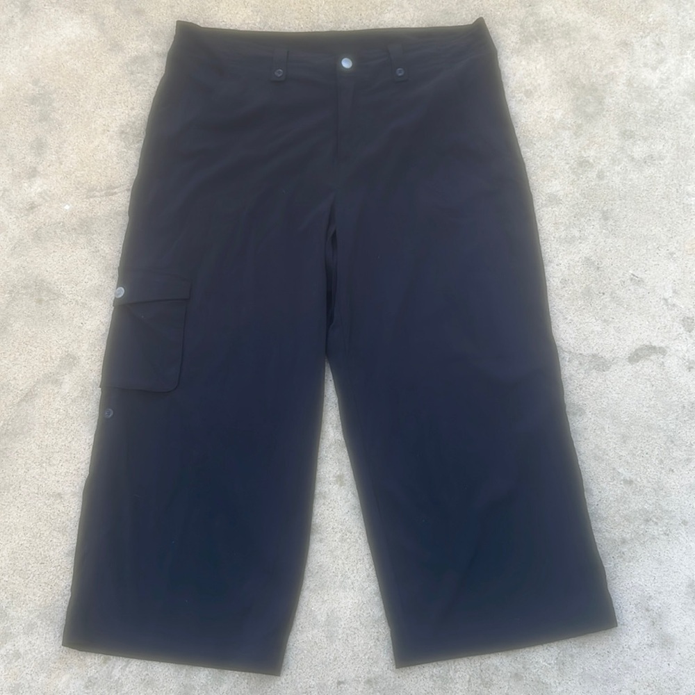 Lucy Activewear Black Nylon Wide Leg Cropped Hiking Pant Women's Size 12